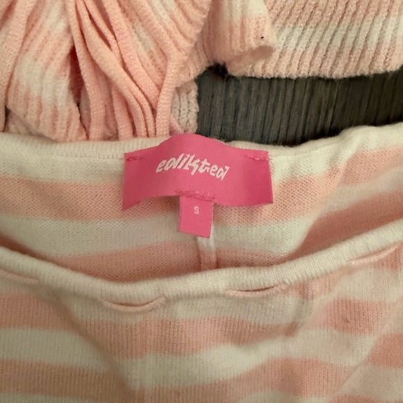 Edikted Peach and White Striped Knit Top - Picture 3 of 3